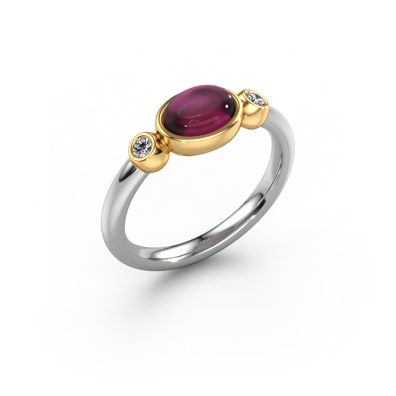 Image of Ring Liane 585 white gold Rhodolite 7x5 mm