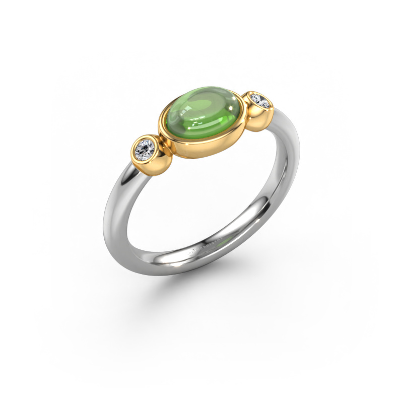 Image of Ring Liane 585 white gold Tourmaline green 7x5 mm