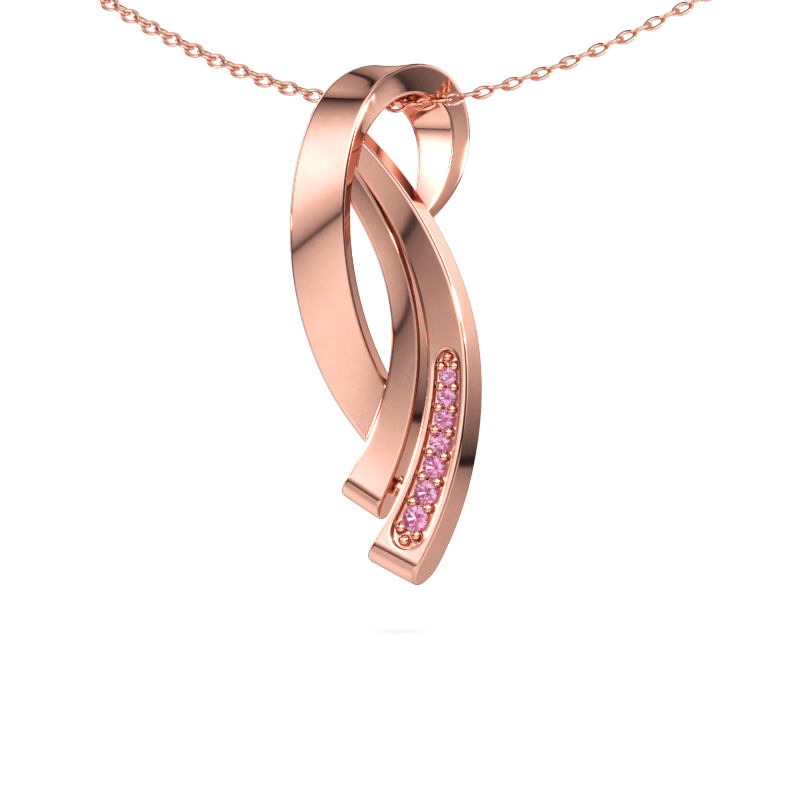 Image of Pendant Lida 585 rose gold Pink sapphire 1 mm