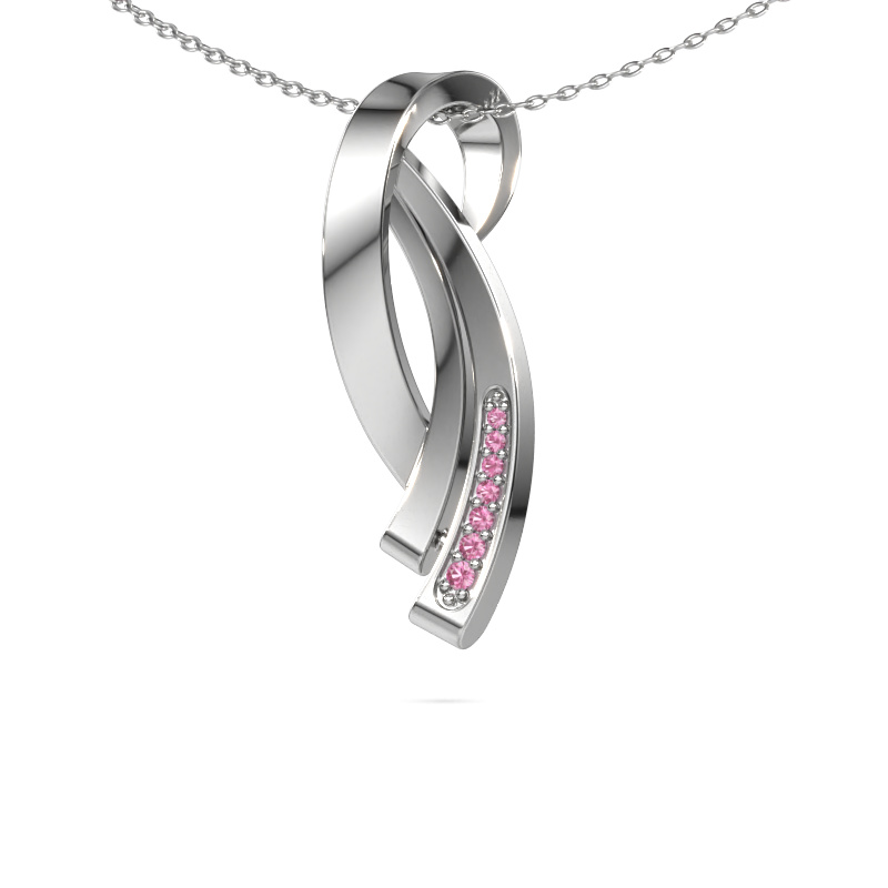 Image of Pendant Lida 585 white gold Pink sapphire 1 mm