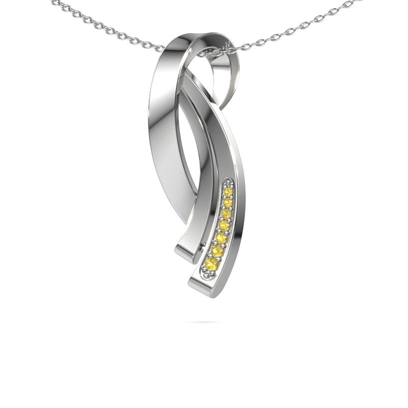 Image of Pendant Lida 585 white gold Yellow sapphire 1 mm
