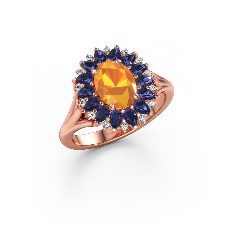 Immagine di Anello di fidanzamento Lidia 585 oro rosa Citrino 8x6 mm