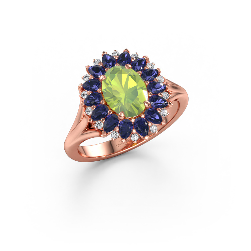 Bild av Förlovningsring Lidia 585 roséguld Peridot 8x6 mm