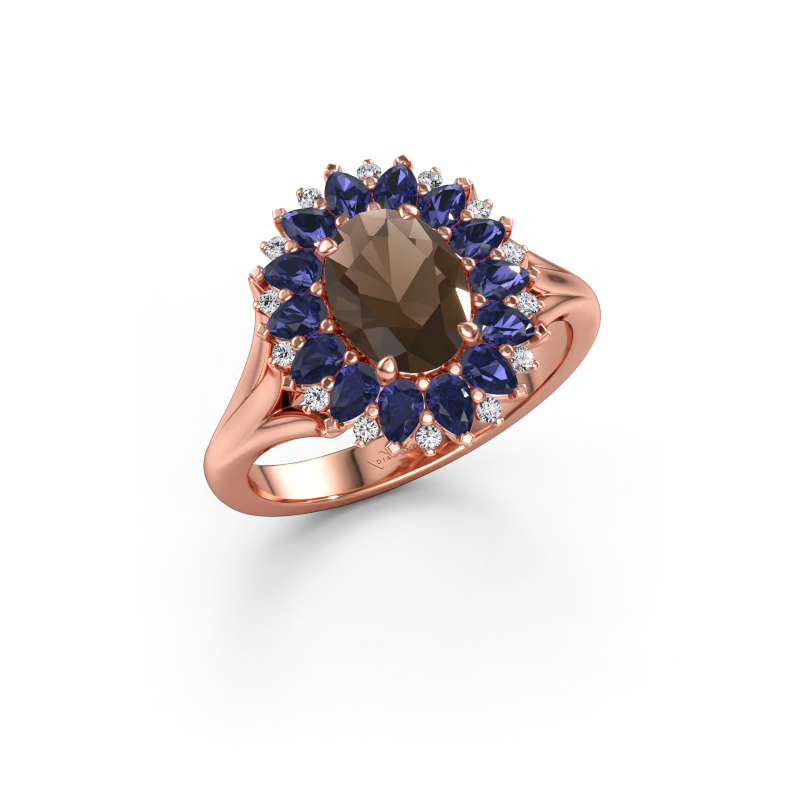 Immagine di Anello di fidanzamento Lidia 585 oro rosa Quarzo fumé 8x6 mm