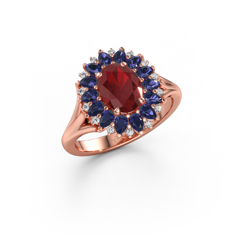 Bild av Förlovningsring Lidia 585 roséguld Rubin 8x6 mm