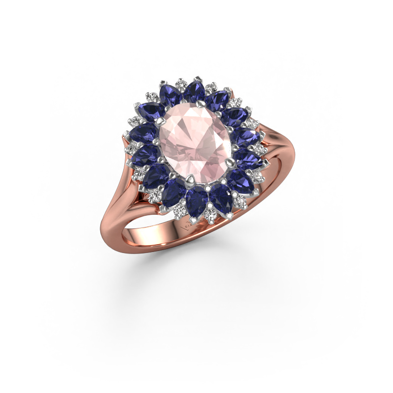 Bild von Verlobungsring Lidia 585 Roségold Morganit Champagner 8x6 mm