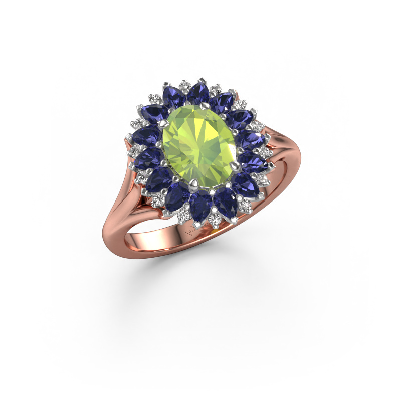Image of Engagement ring Lidia 585 rose gold Peridot 8x6 mm