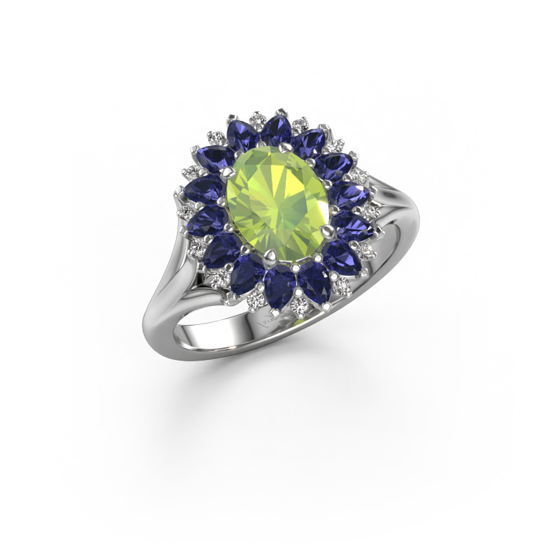 Bild von Verlobungsring Lidia 585 Weißgold Peridot 8x6 mm