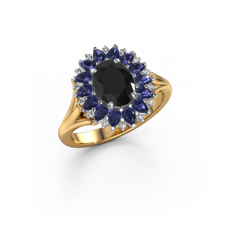 Image de Bague de fiançailles Lidia 585 or jaune Diamant noir 1.494 crt