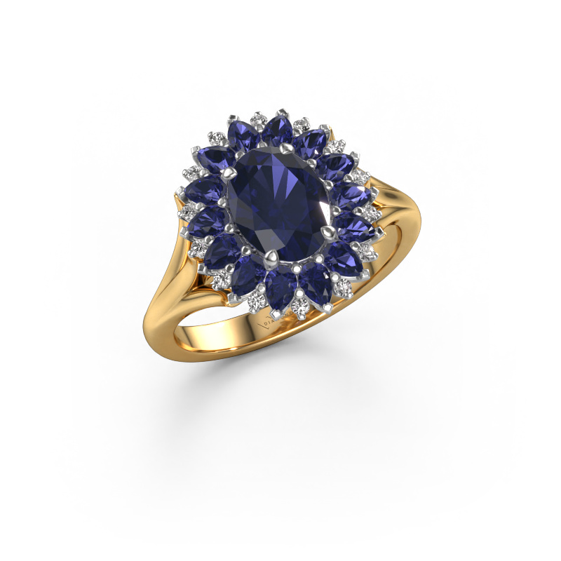 Image of Engagement ring Lidia 585 gold Sapphire 8x6 mm