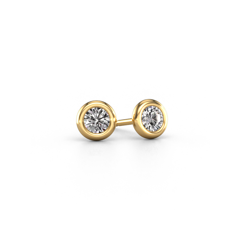 Image of Stud earrings Lieke RND 585 gold Diamond 0.50 crt