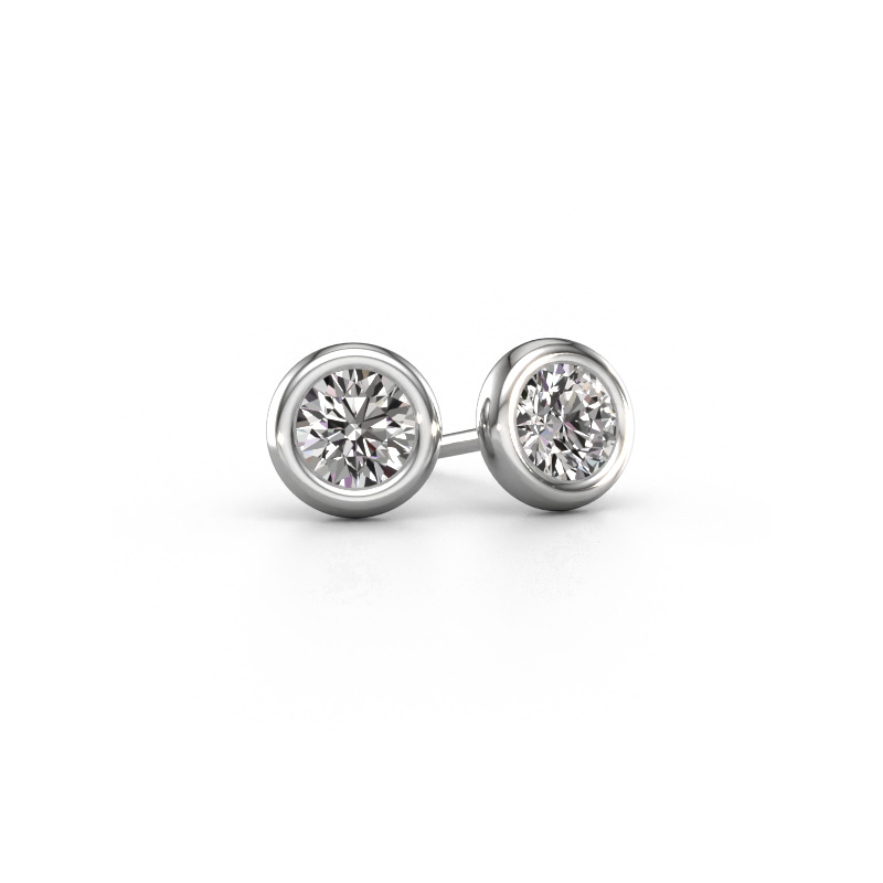 Image de Clous d'oreilles Lieke RND 950 platine Diamant 1.00 crt