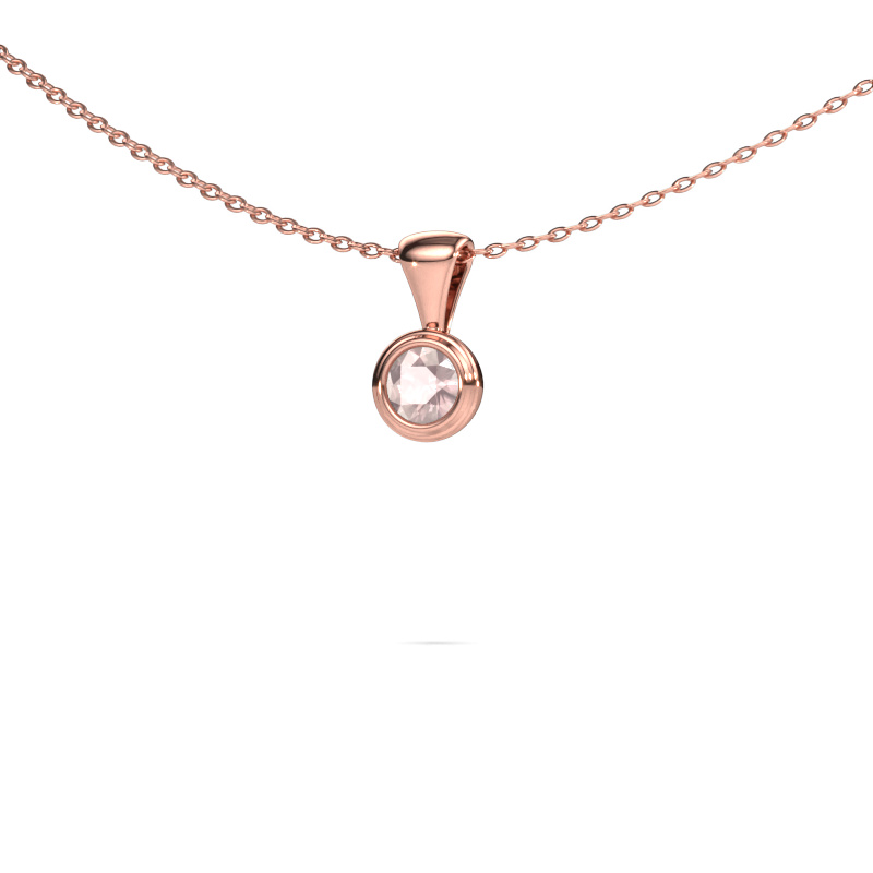 Image of Pendant Lieke 585 rose gold Morganite champagne 4 mm