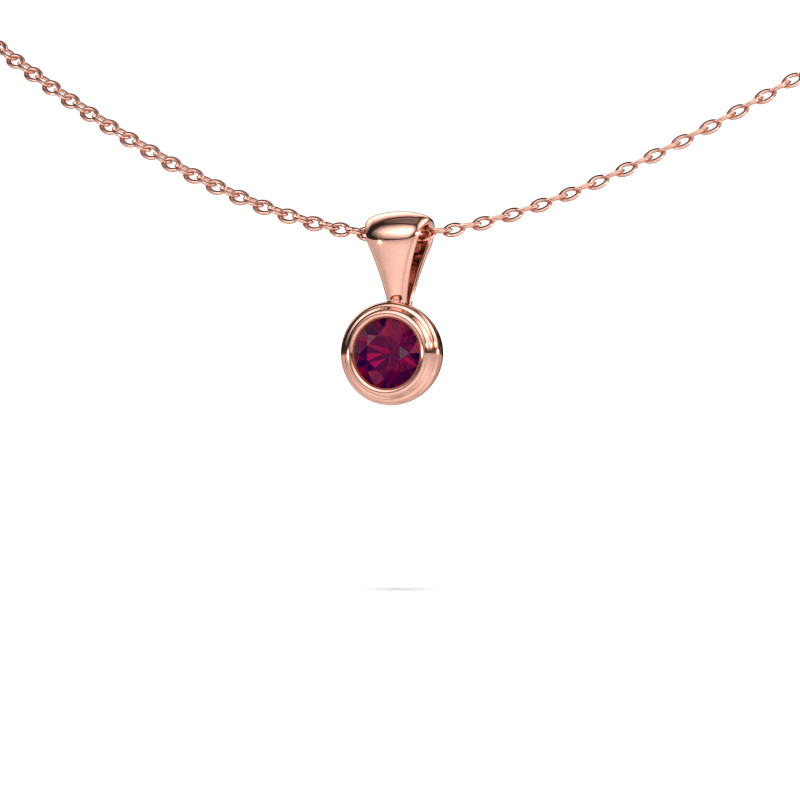 Image of Pendant Lieke 585 rose gold Rhodolite 4 mm