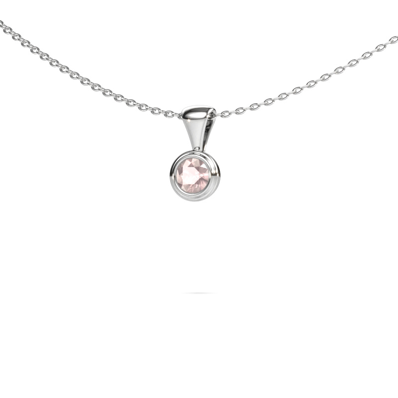 Image of Pendant Lieke 585 white gold Morganite champagne 4 mm