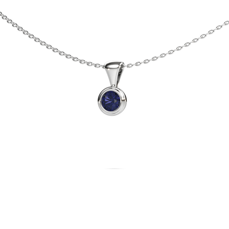 Image of Pendant Lieke 585 white gold Sapphire 4 mm