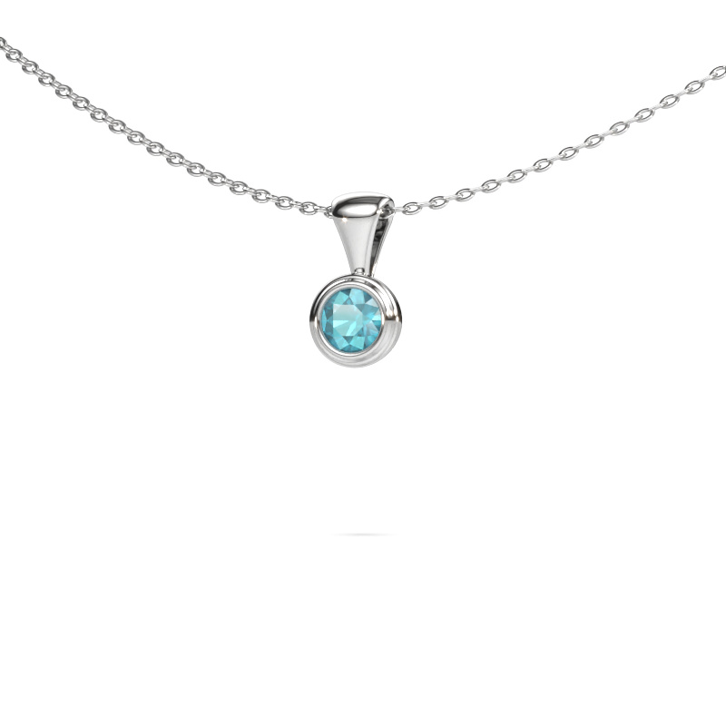 Image de Pendentif Lieke 950 platine Topaze bleue 4 mm