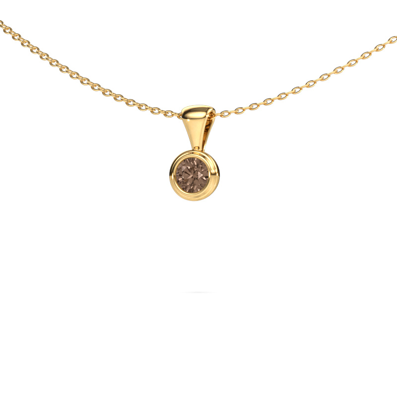 Image of Pendant Lieke 585 gold Brown diamond 0.25 crt