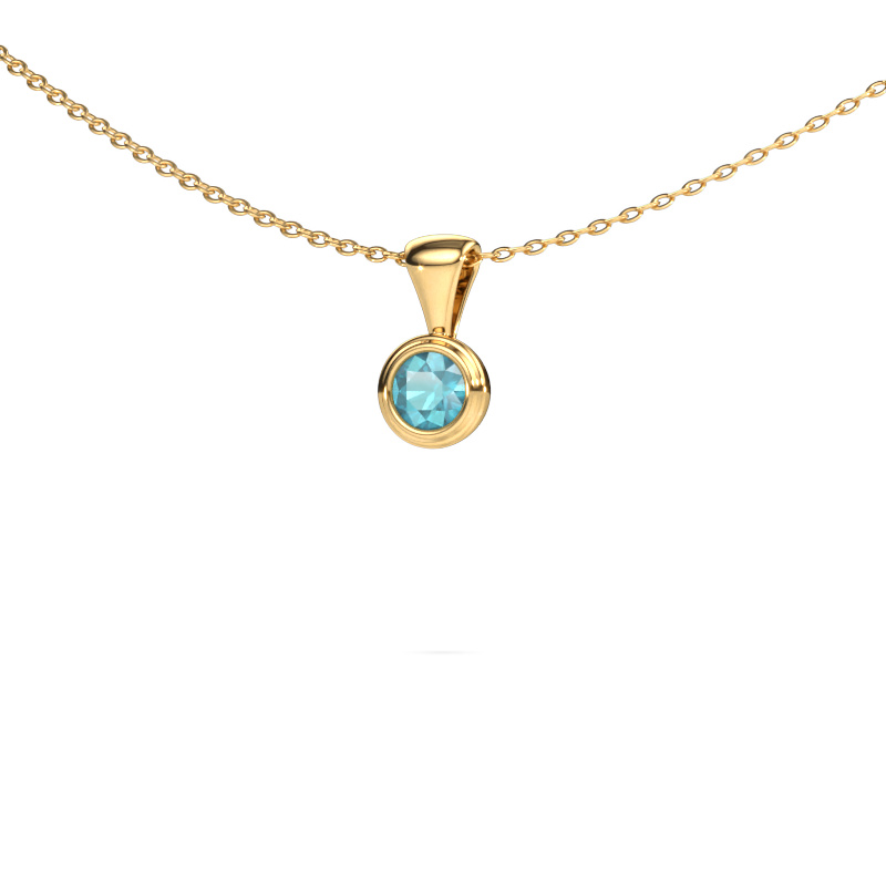Image of Pendant Lieke 585 gold Blue topaz 4 mm