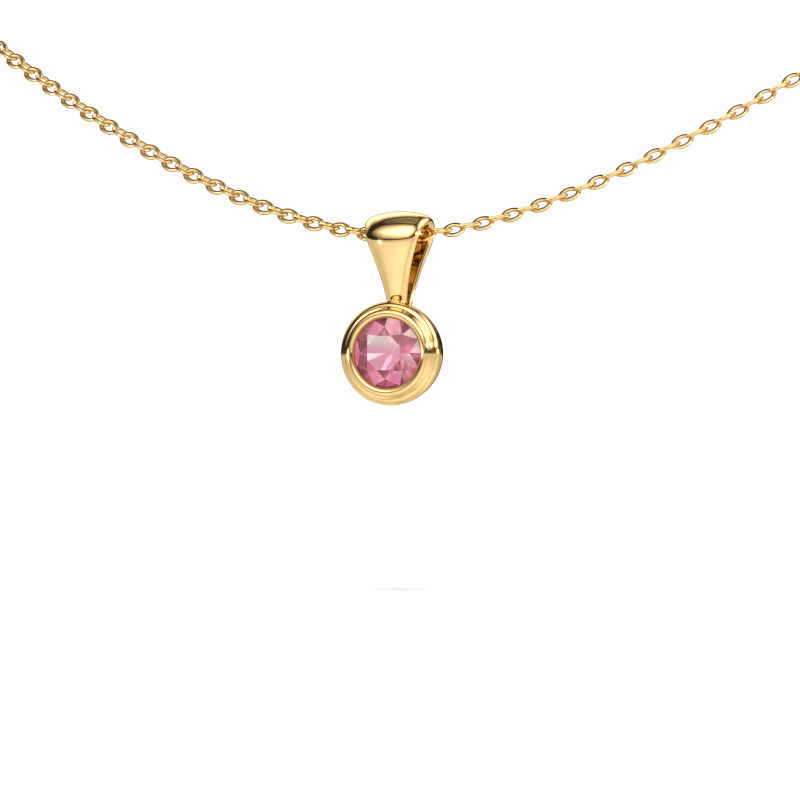 Image of Pendant Lieke 585 gold Tourmaline pink 4 mm