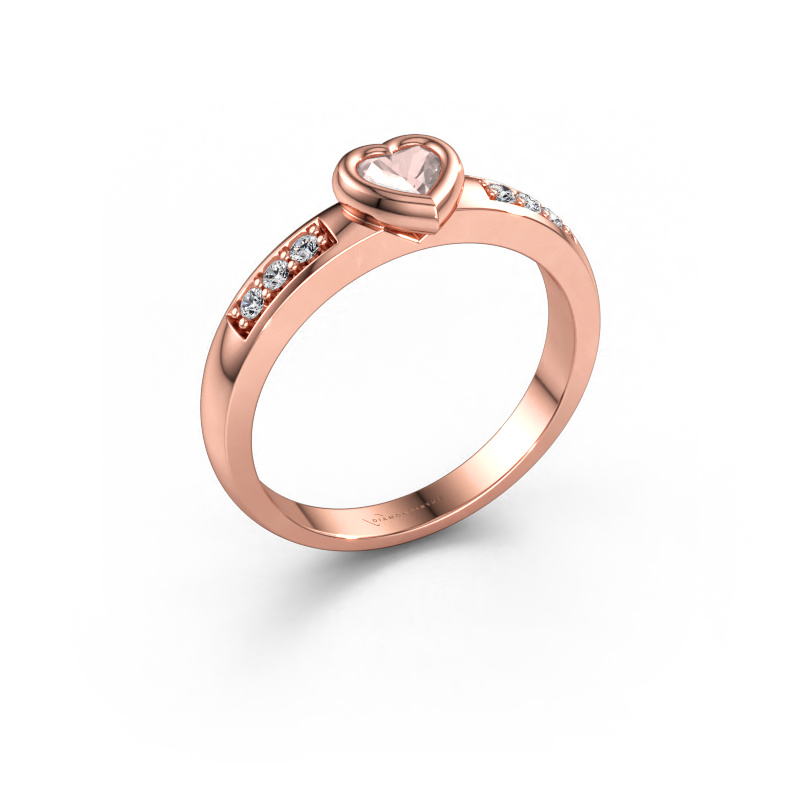 Bild av Förlovningsring Lieke Heart 585 roséguld Champagnefärgad morganit 4 mm