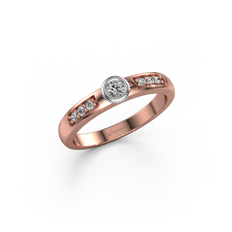 Bild von Verlobungsring Lieke 585 Roségold Diamant 0.170 crt