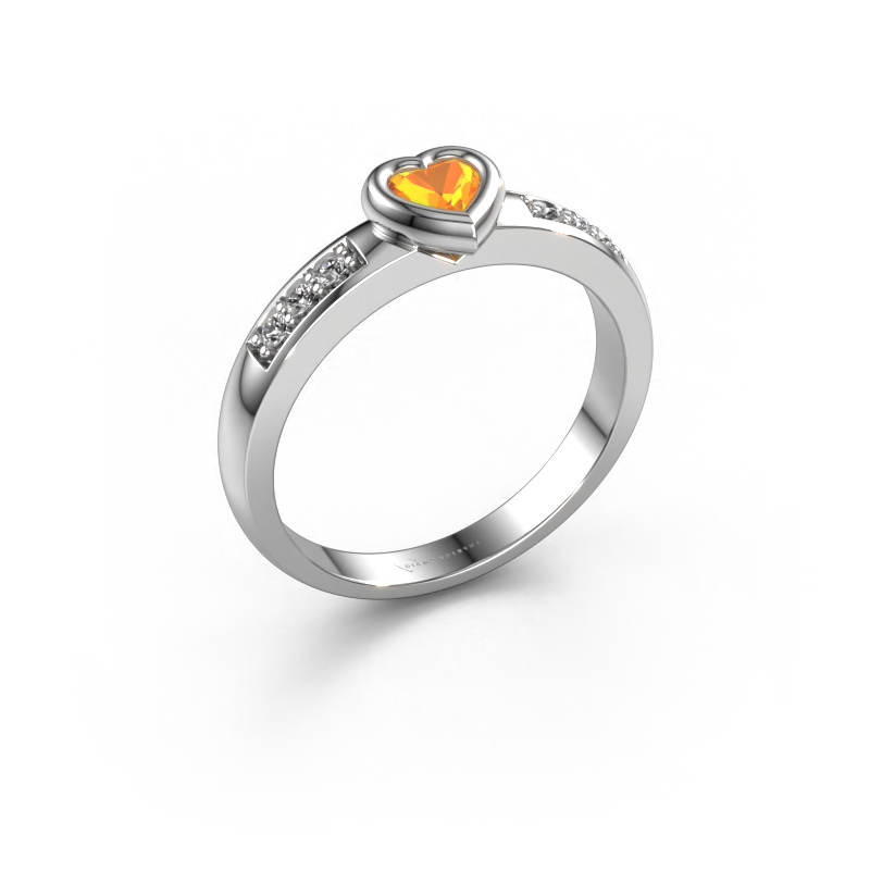 Bild von Verlobungsring Lieke Heart 585 Weißgold Citrin 4 mm