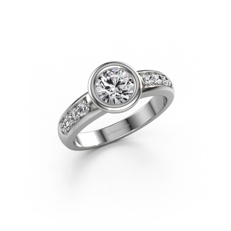 Image de Bague de fiançailles Lieke 585 or blanc Diamant synthétique 0.880 crt