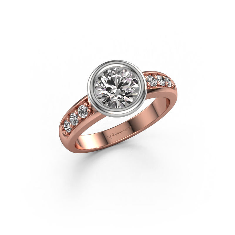 Bild von Verlobungsring Lieke 585 Roségold Diamant 1.18 crt
