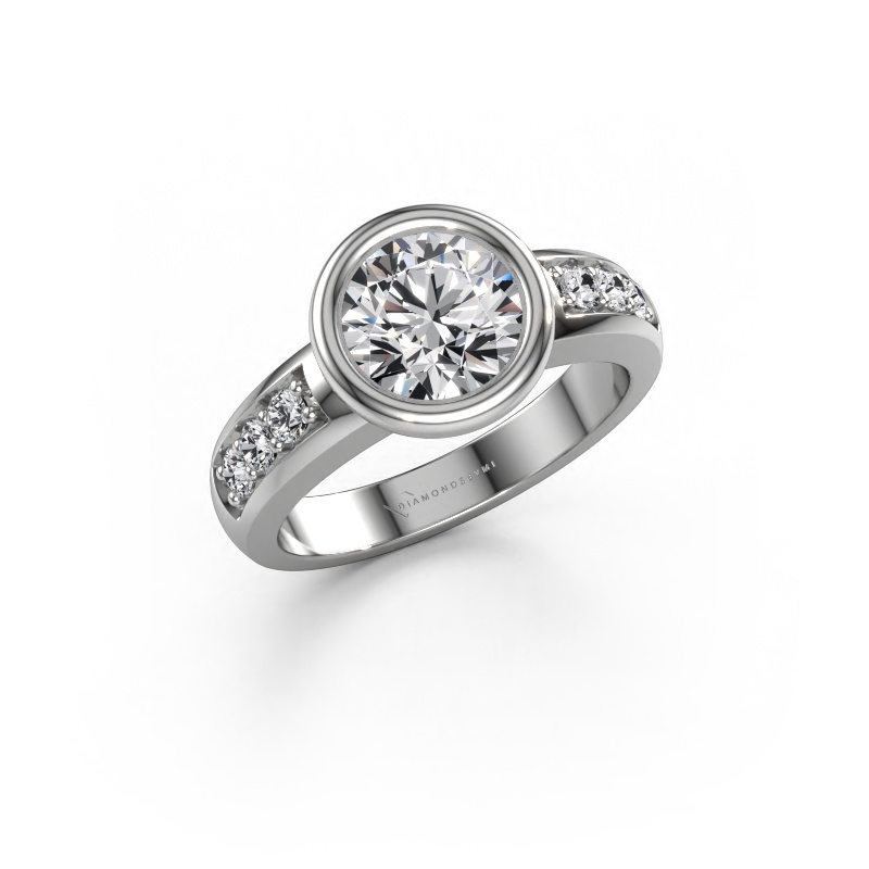 Image de Bague de fiançailles Lieke 585 or blanc Diamant synthétique 1.77 crt