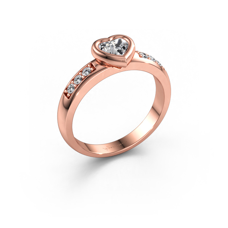 Immagine di Anello di fidanzamento Lieke Heart 585 oro rosa Diamante lab grown 0.59 crt