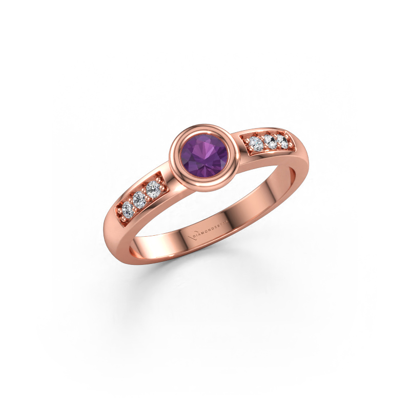Bild av Förlovningsring Lieke 585 roséguld Ametist 4 mm