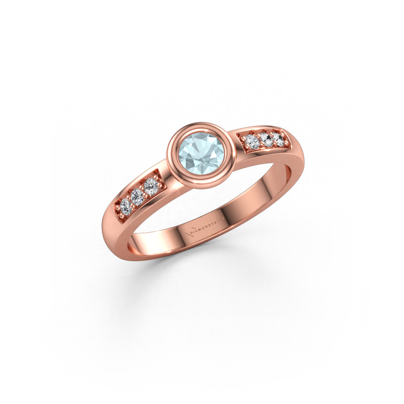 Bild av Förlovningsring Lieke 585 roséguld Akvamarin 4 mm