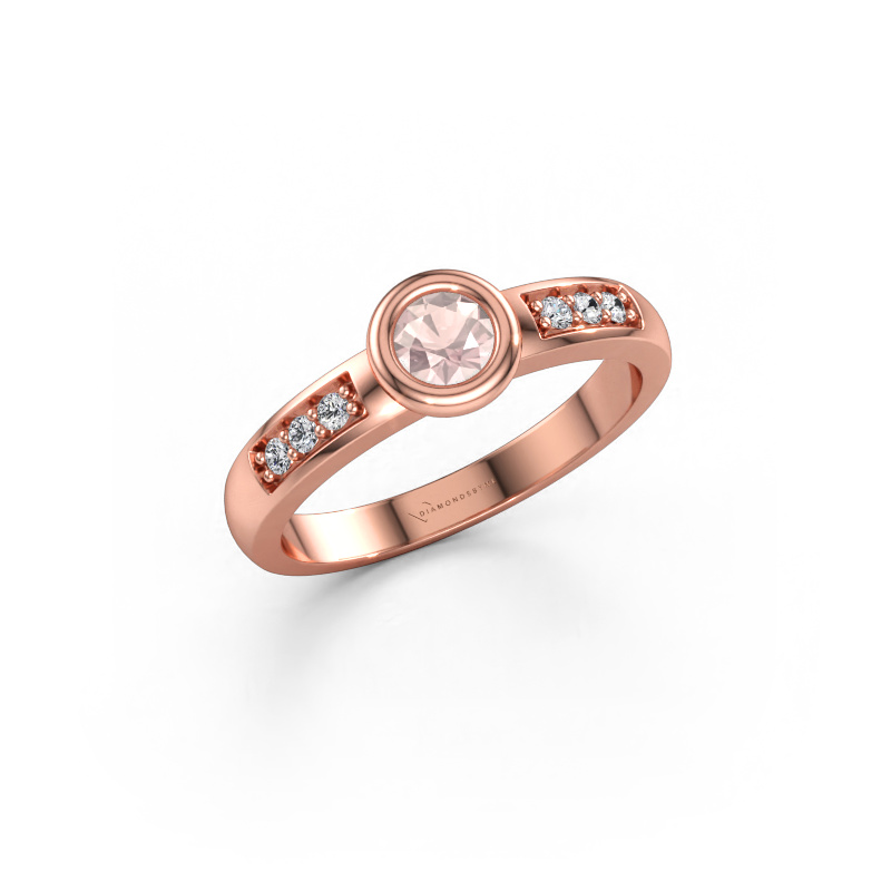 Bild av Förlovningsring Lieke 585 roséguld Champagnefärgad morganit 4 mm