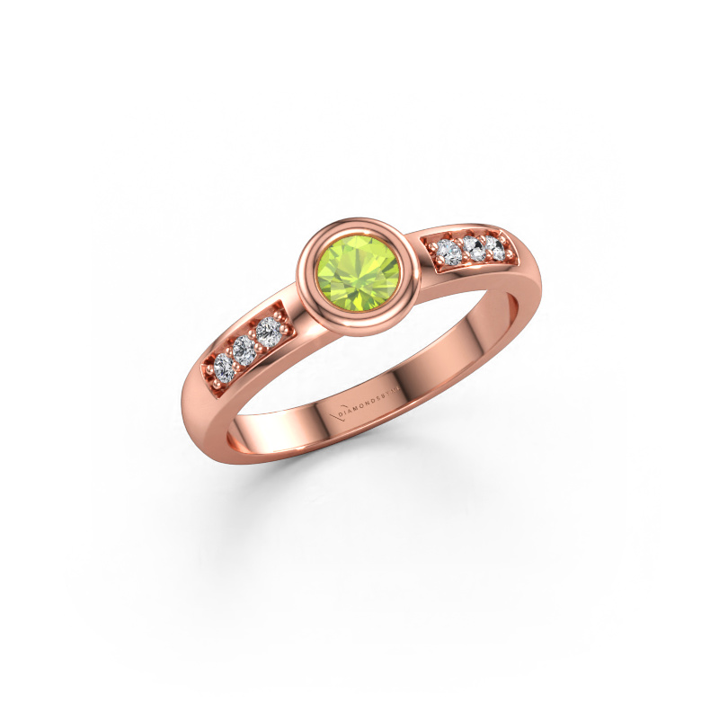 Immagine di Anello di fidanzamento Lieke 585 oro rosa Peridoto 4 mm