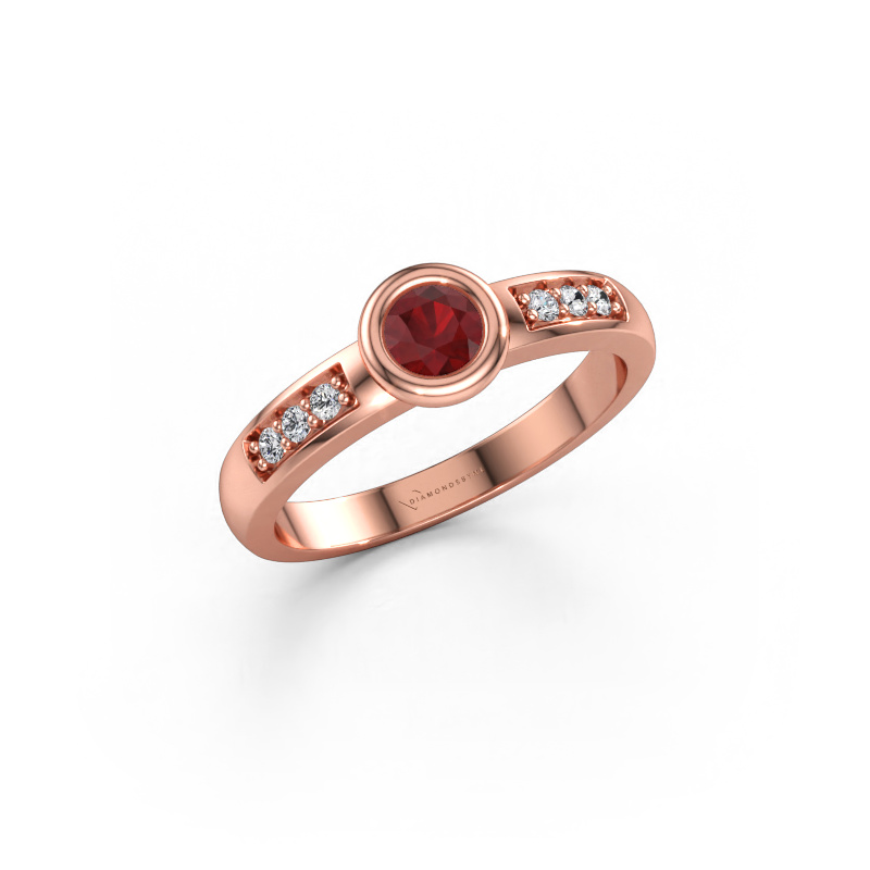 Immagine di Anello di fidanzamento Lieke 585 oro rosa Rubino 4 mm