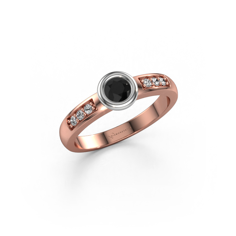 Bild von Verlobungsring Lieke 585 Roségold Schwarz Diamant 0.39 crt