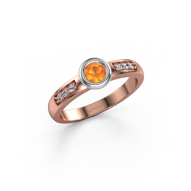 Image of Engagement ring Lieke 585 rose gold Citrin 4 mm