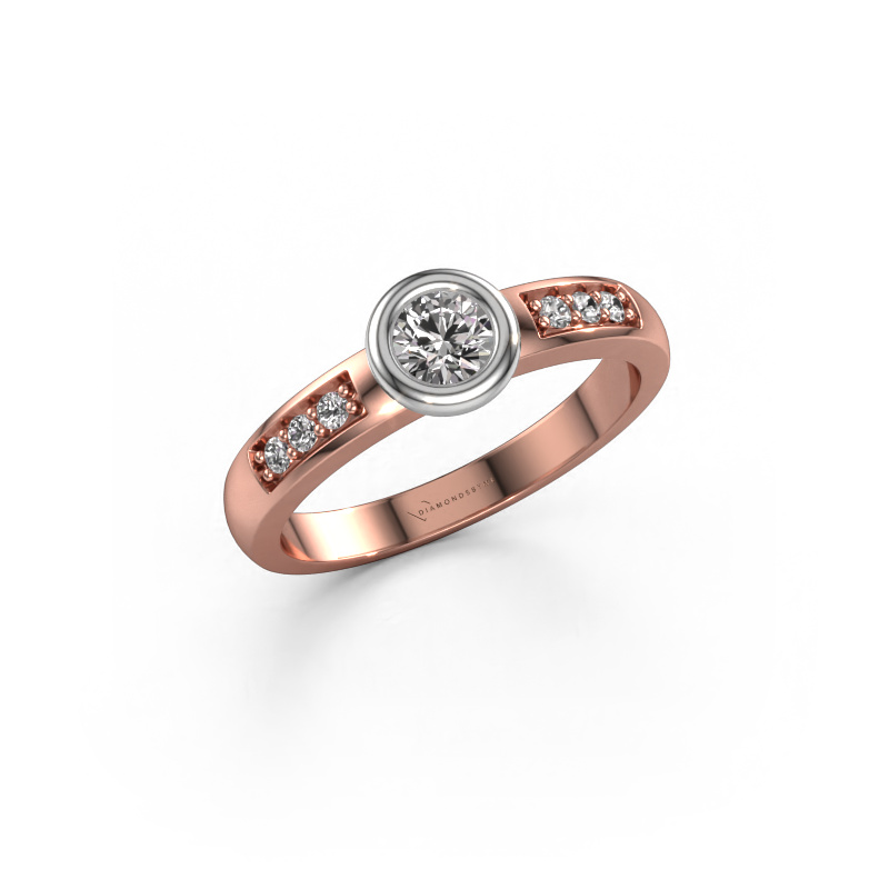 Image de Bague de fiançailles Lieke 585 or rose Zircone 4 mm