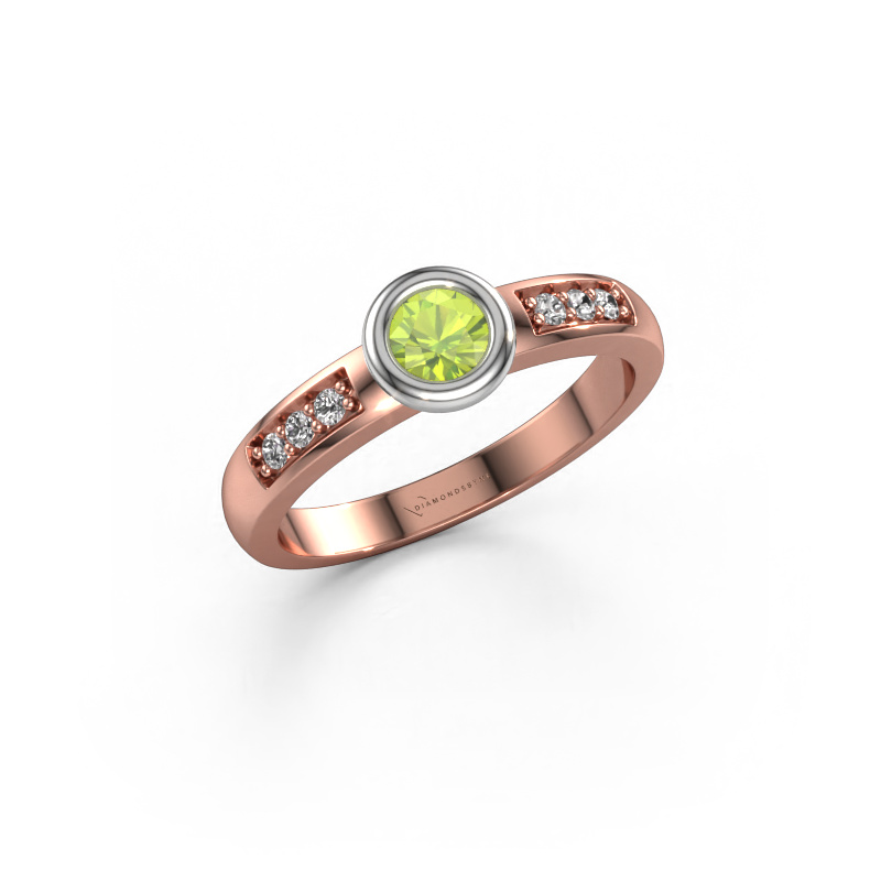 Image of Engagement ring Lieke 585 rose gold Peridot 4 mm