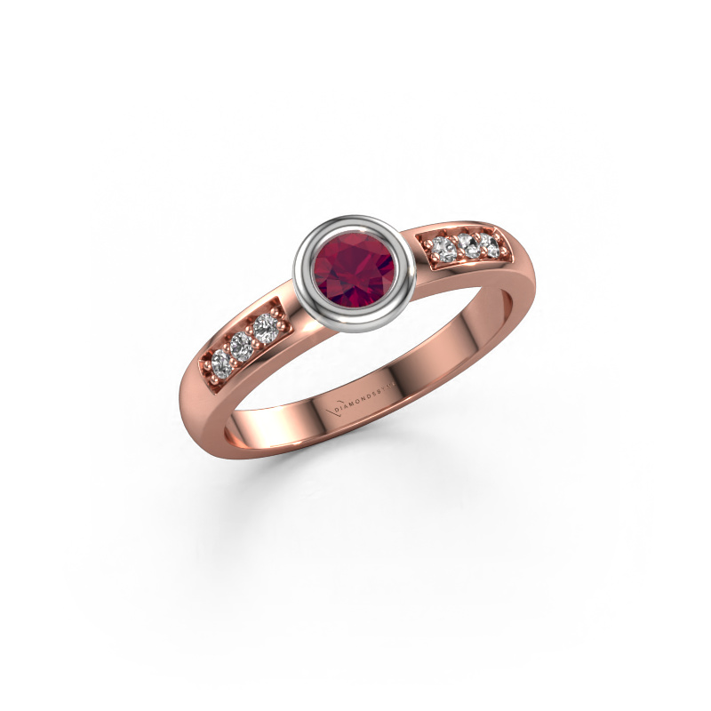 Bild von Verlobungsring Lieke 585 Roségold Rhodolit 4 mm