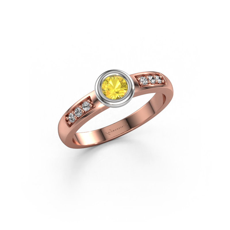 Image of Engagement ring Lieke 585 rose gold Yellow sapphire 4 mm