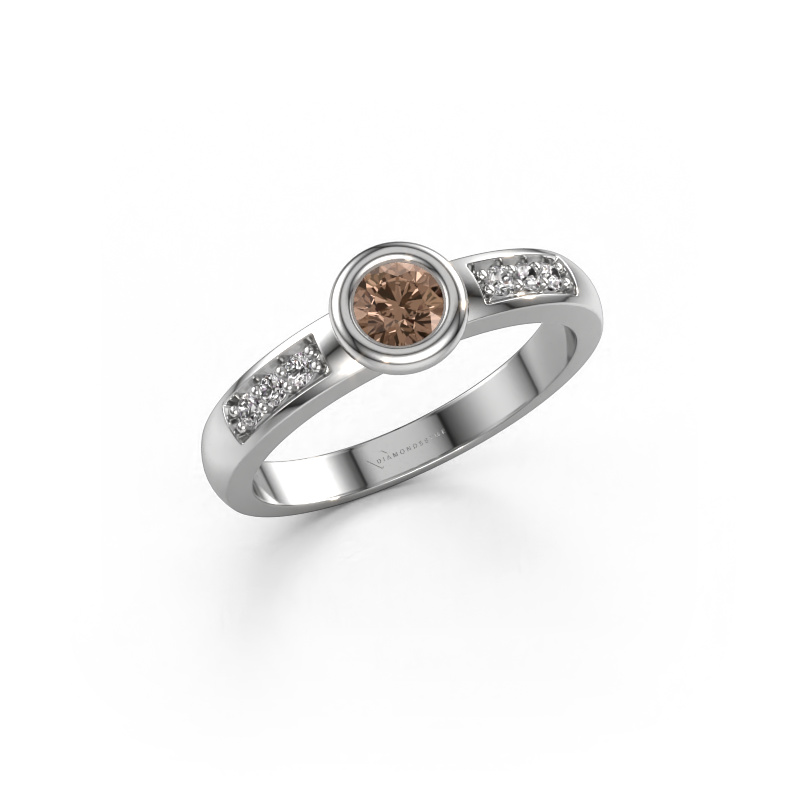 Bild von Verlobungsring Lieke 585 Weißgold Braun Diamant 0.340 crt