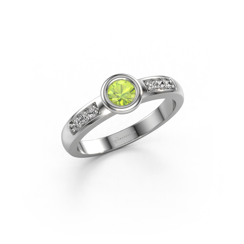 Bild von Verlobungsring Lieke 585 Weißgold Peridot 4 mm