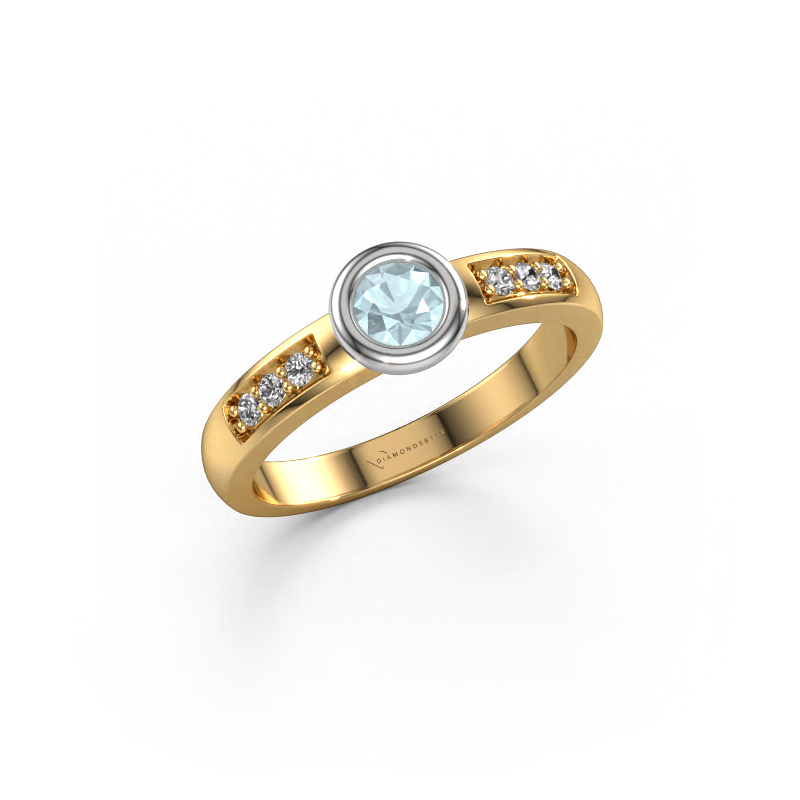 Bild von Verlobungsring Lieke 585 Gold Aquamarin 4 mm