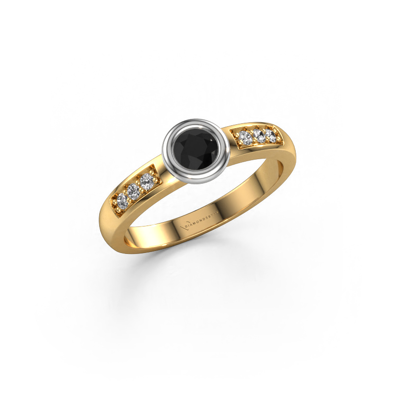 Bild von Verlobungsring Lieke 585 Gold Schwarz Diamant 0.39 crt