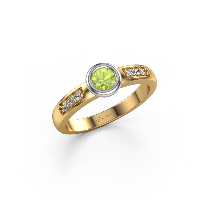 Image of Engagement ring Lieke 585 gold Peridot 4 mm