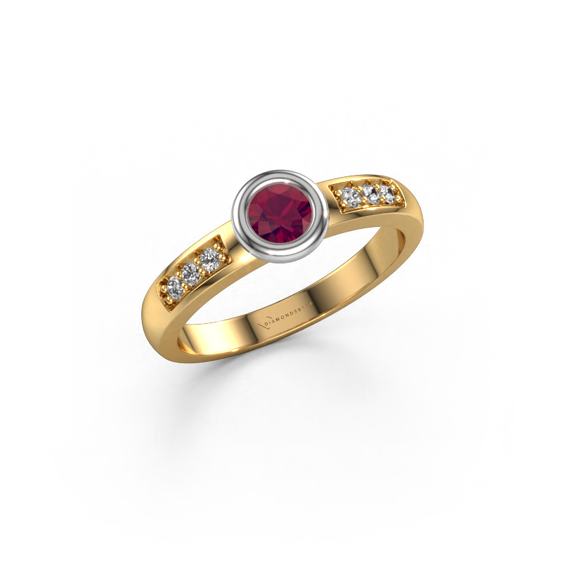 Bild von Verlobungsring Lieke 585 Gold Rhodolit 4 mm