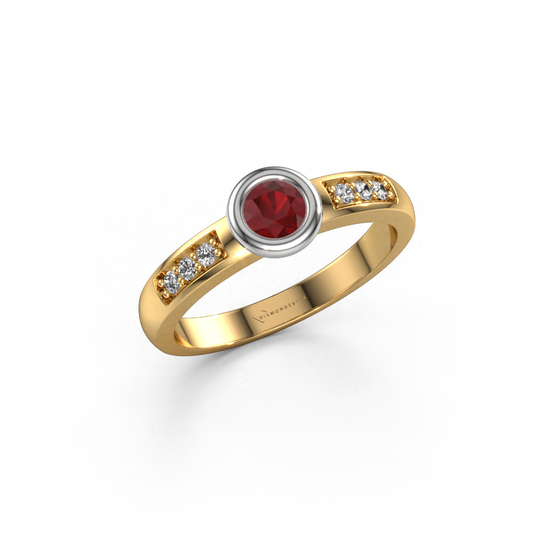 Image of Engagement ring Lieke 585 gold Ruby 4 mm