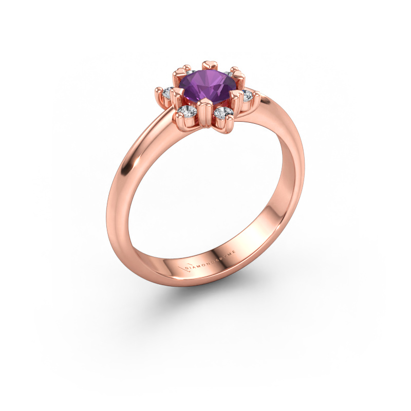 Bild av Ring Liesbeth 585 roséguld Ametist 5 mm